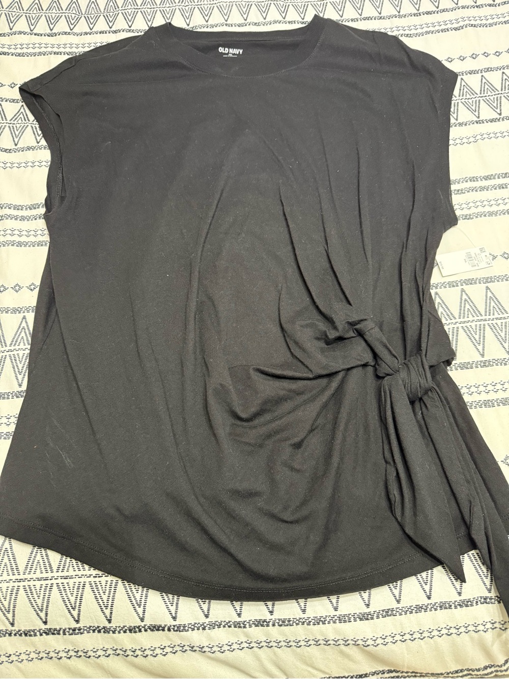Old Navy Black Tie Front Top